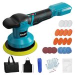 Cordless Buffer Polisher Kit.6-Inch Orbital Buffer Polisher for Makita 18V Battery with 3 Variable Speed with 25pcs Polishing Accessories, for Car Polishing/Waxing (Tool Only)