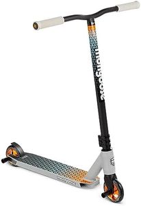 Mongoose Rise 110 Expert - Monopattino freestyle per trick, per ragazzi e adulti, ruote in poliuretano da 110 mm ad alta resistenza agli urti, manopole stile bici, deck leggero in lega, grigio