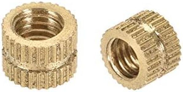 uxcell Knurled Insert Nuts, M6 x 6mm(L) x 8mm(OD) Female Thread Brass Embedment Assortment Kit, 40 Pcs