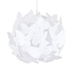 Modern Globe Design Ceiling Pendant Light Shade with Decorative White Butterflies