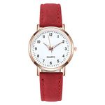 zxcvbnn Retro Quartz Ladies Watches Luminous Watch Plate with Easy Reader Big Number Water Resistant Analogue Womens Watch Leather Strap with White Dial Wrist Woman Watche Valentines Gifts for Her