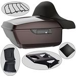 King Tour Pack, Detachable Mounting Bracket, Black Stitching Liners, Top Luggage Rack Fit for 2014 15 16 17 18 19 20 21 22 2023 H-D Touring Street Glide Special (Midnight Crimson)