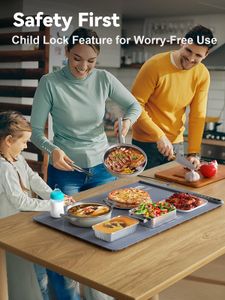 Extra Large Food Warming Tray, 24x16 Inch – Gray
