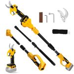 Electric Pruning Shears Compatible with DeWalt 20V Max Battery, 2-in-1 Cordless Garden Shears with 6.56FT Telescopic Pole, 30mm Cutting Diameter Cordless Pole Pruner Garden Tool(Battery Not Included)
