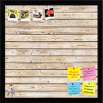 ArtzFolio Natural Texture Bulletin Board Notice Pin Board | Vision Soft Board Combo with Thumb Push Pins | Black Frame 12 x 12 inch (30 x 30 cms)