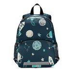 ISAOA Toddler Backpack with Reins for Boys Girls,Blue Galaxy Planet Rocket Children Backpack Rucksack Daycare Bag Preschool Nursery Travel Bag with Chest Clip