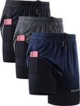 NELEUS Men's 2 in 1 Running Shorts 