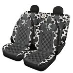 STUOARTE Cow Print Car Seat Cover for Women for Car Auto Interior Accessories Front and Rear Bench Back Seat Cover Full Set Soft Auto Interior Easy to Clean