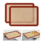 KitchenRaku 2-Pack Silicone Baking Mat, 16.5"x11.6" Reusable Silicone Baking Sheets for Oven, BPA Free Nonstick Bakeware Mats for Cookies, Macarons, Bread and Pastry