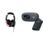 Austrian Audio Hi-X15 Professional Closed-Back Over-Ear Headphones & Logitech C270 HD Webcam, HD 720p/30fps, Widescreen HD Video Calling, HD Light Correction