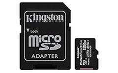 Kingston 128GB microSDHC Canvas Select Plus 100MB/s Read A1 Class 10 UHS-I Memory Card + Adapter with Frustration Free Packaging (SDCS2/128GBET)