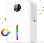 Dehumidifiers for Home, Bathroom Dehumidifier with 1.8L Water Tank and Auto-Off 7 Colors Light, Small Dehumidifier for Bedroom Quiet Energy Saving Mini Dehumidifier for Drying Clothes Closet RV