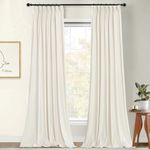 StangH Soft Ivory White Velvet Curtains 84 inches Long, Pinch Pleat Elegant Light Dimming Nursery Bedroom Drapes Temperature Balance Energy Panels for Study Office, W42 x L84, 2 Panels