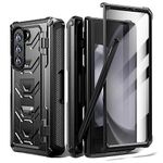 SHIEID Galaxy Z Fold 5 Case with Hinge Protection, Armour Case Full-Body Dual Layer Rugged Case with Built-in Screen Protector & Kickstand & S Pen Slot for Galaxy Z Fold 5 Case Black