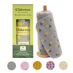 Chloven Paperless Towels Roll Washable Cotton Cloth, Reusable Paper Towels - 25 Pack with Durable Cardboard Roll - 10" X 10" Zero Waste Reusable Napkins Eco Friendly