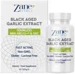 Zane - Aged Black Garlic Capsules - Immune System, Blood Pressure and Cholesterol Health Support - Less Odor - More Effective Than Allicin - 60 Capsules Non-GMO, Gluten - Lactose – Paraben Free.