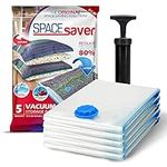 SpaceSaver Vacuum Storage Bags - Clothes Storage Bag Vacuum Pack - Space Saver Vacuum Storage Bags for Clothes Storage, Vacuum Bags for Bedding - Vacuum Bags for Clothes - with Pump (MEDIUM 5-Pack)