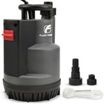 FLUENTPOWER 1/2HP 2500GPH Submersible Sump Pump, Automatic/Manual Operation Utility Water Pump, with Check Valve Adapter for Basement Flood Cellar Pool Garden Pond Hot Tub