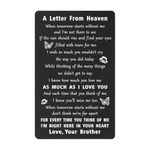 ENGZHI Sympathy Cards for Loss of Brother - A Letter from Brother In Heaven - Memorial Gifts for Loss of Brother, Metal Wallet Card