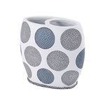 Avanti Linens Dotted Circles Collection, Toothbrush Holder, White