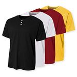 LAZYCHUNKS Henley Neck Men's Tshirt | Men's Cotton Plain Half Sleeves Slim Fit T-Shirt | Solid Colors | Summer Wear | Combo of 4 Tshirts - Multicolor