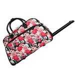 World Traveler Flowers 21-Inch Rolling Duffle Bag Wheel, Black Trim Flowers