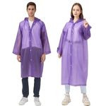 UPSEN Rain Ponchos for Adults, Reusable Raincoats for Women Men, 2 Pack Emergency Rain Jacket with Hood for Disney Outdoor, Purple