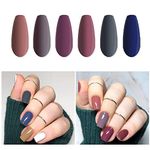 Vishine Fall-Winter Gel Nail Polish Set - 6 Colors Grey Purple Gel Polish Kit Nail Gel Polish Set, Soak Off UV LED Nail Gel Required, 8ml Each Bottle Gel Nail Art