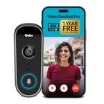 Qubo Smart Wi-Fi Video Doorbell Pro 2K| Instant Phone Visitor Video Call | Intruder Alarm|3MP 1296P Resolution| 2-Way Talk | NightPulse Vision| Alexa & OK Google| Plug and Play AC Chime| Made in India