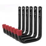 Pack of – 6 Utility Hook Set Garage Storage | 120 X 80mm Large Hooks for Hanging | Black Powder Coated Utility Hooks for Shed Organiser, Garage Storage, Garden Tools, Bikes, Ladders