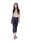 TWIN BIRDS Tailored Cut & Classic Fit Navy Classic Coloured Cotton Capri Leggings for Women - (XL)