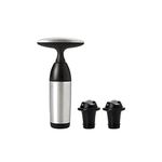 OXO Vacuum Wine Preserver with 2 Stoppers - Black