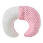 Nursing Pillow and Positioner with Minky Cover, Improved Large Version Feeding Pillow for Breastfeeding and Bottle Feeding, Propping Baby, Tummy Time, Baby Sitting Awake-Time Support (Candy Pink)