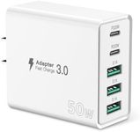 USB C Charger Block, 5-Port 50W USB