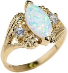 Women's 10k Yellow Gold Simulated Marquise Statement Ring (Size 4.25)
