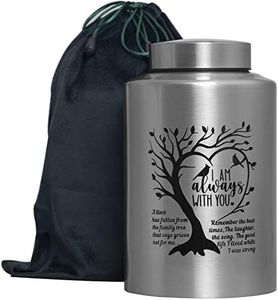 Decorative Cremation Urn Large up to 220lbs Memory Decorative Funeral Burial Urn for Male ,Female, Human Ashes (Stainless Steel Tree)