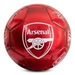 Hy-Pro Officially Licensed Arsenal F.C. Classic Signature Football | Metallic, Size 5, Gunners, Training, Match, Merchandise, Collectible For Kids and Adults, Red