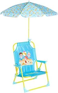 Idea Nuova Kids Outdoor Beach Chair with Umbrella, 12" D x 14.75" W x 19" H, Cocomelon