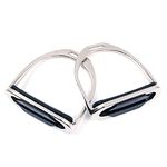 Namvo Safety Horse Stirrups Iron, 1 Pair Wide Track Horse Riding Stirrup with Non-slip Rubber Pad Equestrian Supplies for Horse Riding