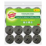 Scotch-Brite, Stainless Steel, 16 Scrubbers