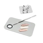 COSLUXE Professional 2Pcs Cosmetic Mixing Makeup Palette Spatula Makeup Artist Tool Mini Ring Palette, Beauty Salon Color Cream Mixing Palette With A Spatula Makeup Nail Art Palette (SET-A)