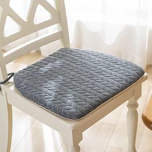 Kitchen Chair Pads 6 Pack Washable Non Scratch, Chair Cushions for Dining Chairs 6 Pack U Shaped, Chair Seat Cushion Wheat Embossing Process, Non Slip Seat Pads with Ties Grey
