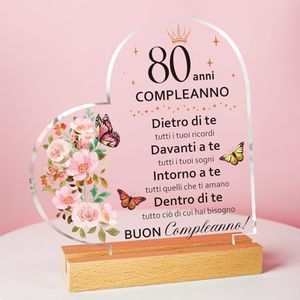 80 Anni Compleanno Donna, 80 Anni Regalo Compleanno 1944, Regalo Amica Compleanno, Ornamenti Decorativi Trasparenti, 80 Anni Regal Mama, Papa, Nonna, Sorella, Idee Regalo Amica Compleanno
