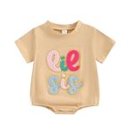 Baby Girl Big Sister Little Sister T Shirt Tops Boys Brother Bodysuit Sibling Matching Outfit Lil Sis Bro Tees Clothes (lil sis 1-beige, 3-6 Months)