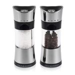 Cole & Mason Horsham Chrome Salt and Pepper Mills, Adjustable Grind Precision+ Mechanism, Non Spill, Chrome/Acrylic, 154 mm, Gift Set, Includes 2 x Salt and Pepper Grinders