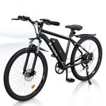 isinwheel M10 Electric Bike for Adults, 26" Portable Ebike 500W 32KM/H, Electric Mountain Bicycle with 375WH Removable Battery, Shimano 35-Speed, Front Fork Suspensions for Trail City Commuting
