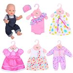 ebuddy 6 Sets Doll Clothes Outfits for 14 to 16 Inch New Born Baby Dolls and for 18 Inch American Girl