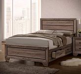 Coaster Home Furnishings Platform Bed, 63" W x 84.75" D x 53.5" H, Washed Taupe