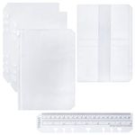 Moterm 2 PCs Page Lifter(Transparent Separator), 1 PC Bookmark Ruler, 1 PC PVC Storage Card Holder and 1 PC Zipper Bag for A5 Planner