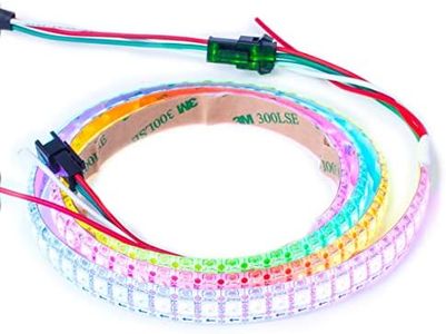 BTF-LIGHTING WS2812B RGB 144pixels/meter Flexible FPCB Individually Addressable LED Strip Dream Color IP65 Silicone Coating Waterproof DC5V 1m Works with Arduino/Respberry/NEO/etc